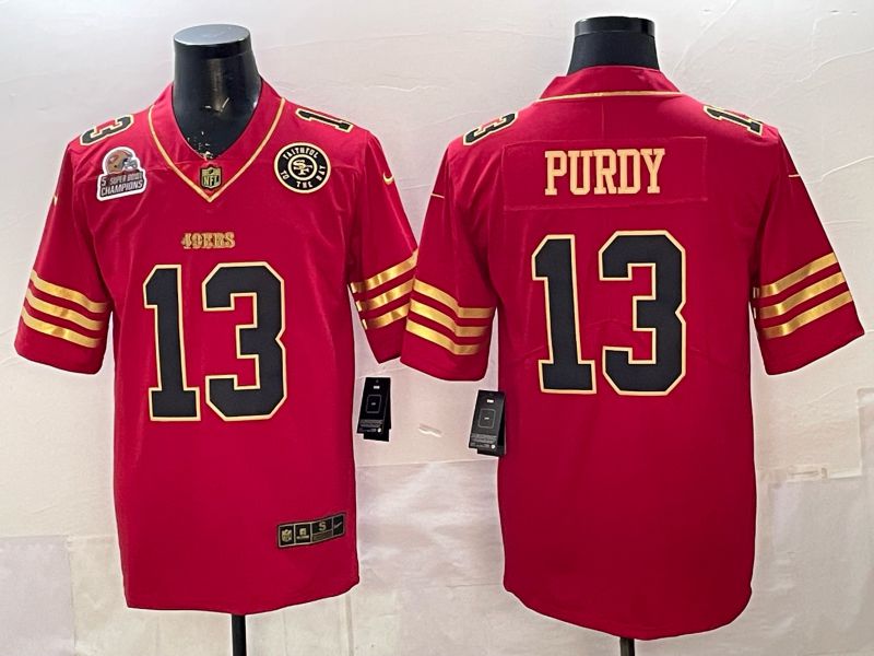 Men San Francisco 49ers #13 Purdy Red gold 2026 Nike Limited NFL Jersey style 113->houston texans->NFL Jersey
